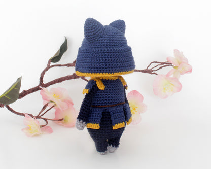 Chat samouraï patron crochet, Katsu la chatte Japonaise